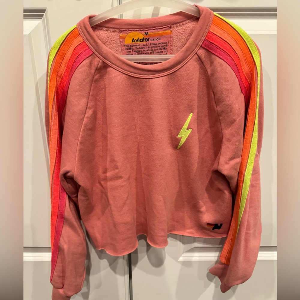 Aviator Nation Cropped Bolt Sweatshirt